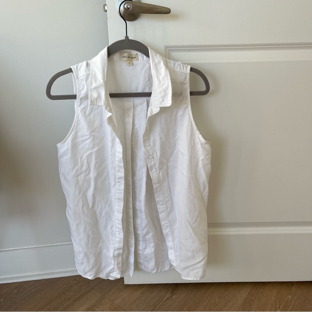 Button up colored loose tank (barely worn) cloth & stone